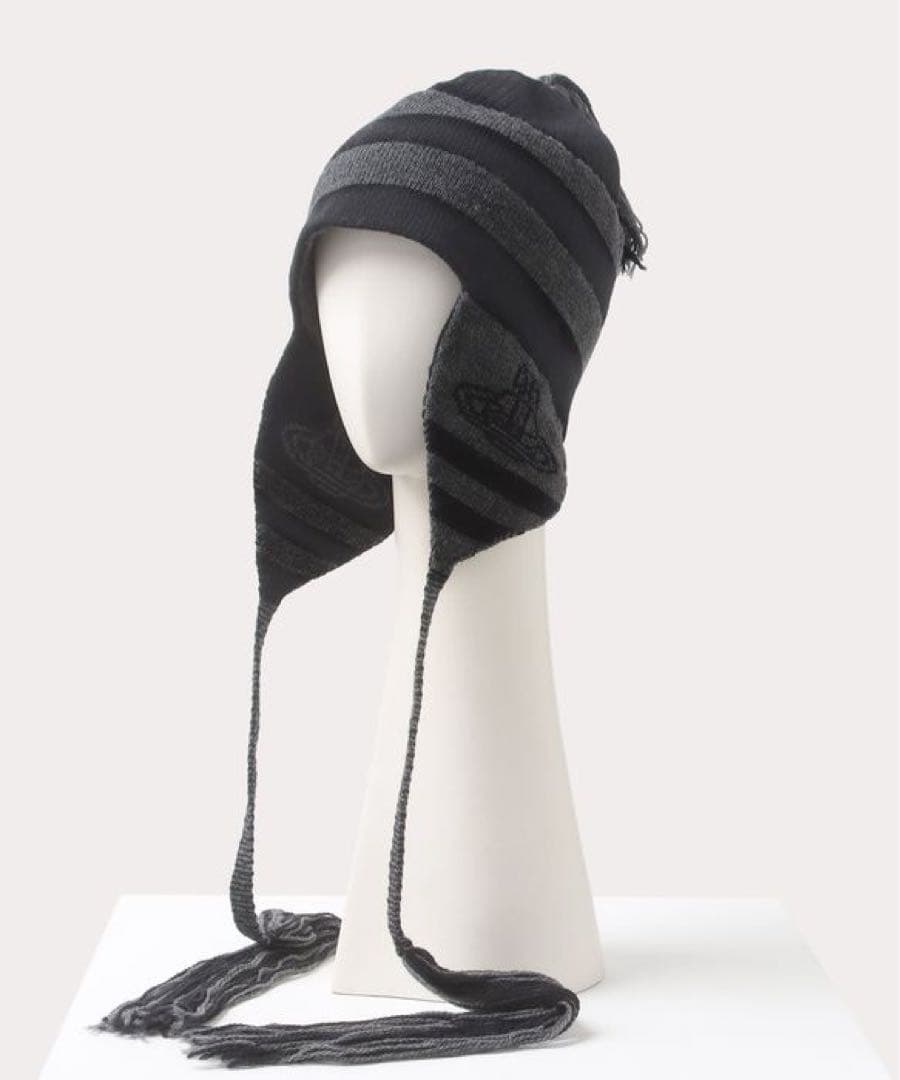 Vivienne Westwood ORB オーブ ボーダー ニット帽 黒