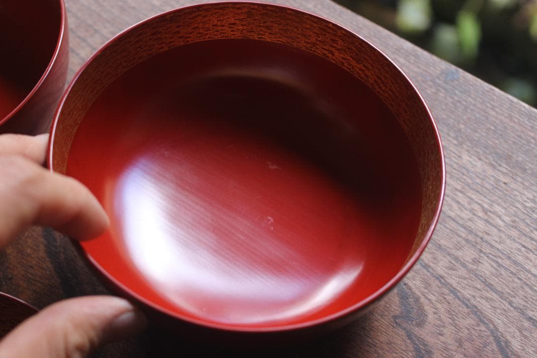 時代逸品！上質朱漆に極上松葉蒔絵の映えるお椀2点（検輪島塗雑煮椀煮物椀