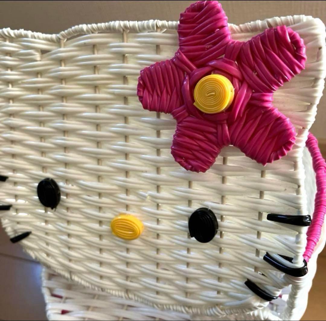 キティ 藤風カゴ 小物入れ 編みかご 激レア 当時物 平成レトロ レトロ