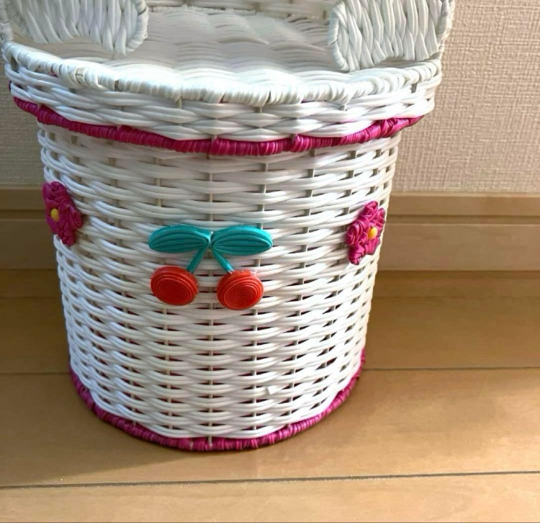 キティ 藤風カゴ 小物入れ 編みかご 激レア 当時物 平成レトロ レトロ