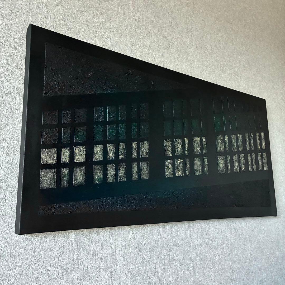 現代アート　80×39㎝　大きめ　モダン　絵画　原画　抽象画　アートパネル