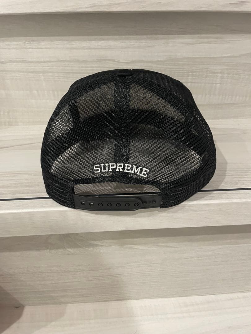 Supreme ブラック メッシュキャップ　5パネル