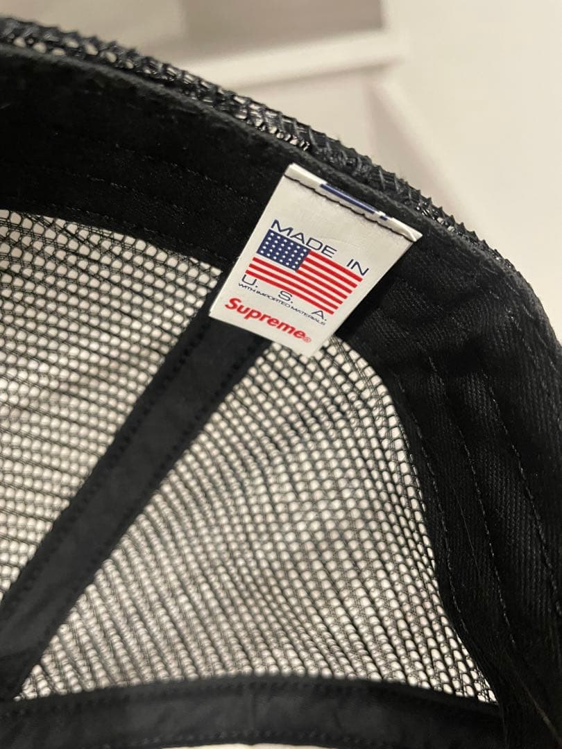 Supreme ブラック メッシュキャップ　5パネル