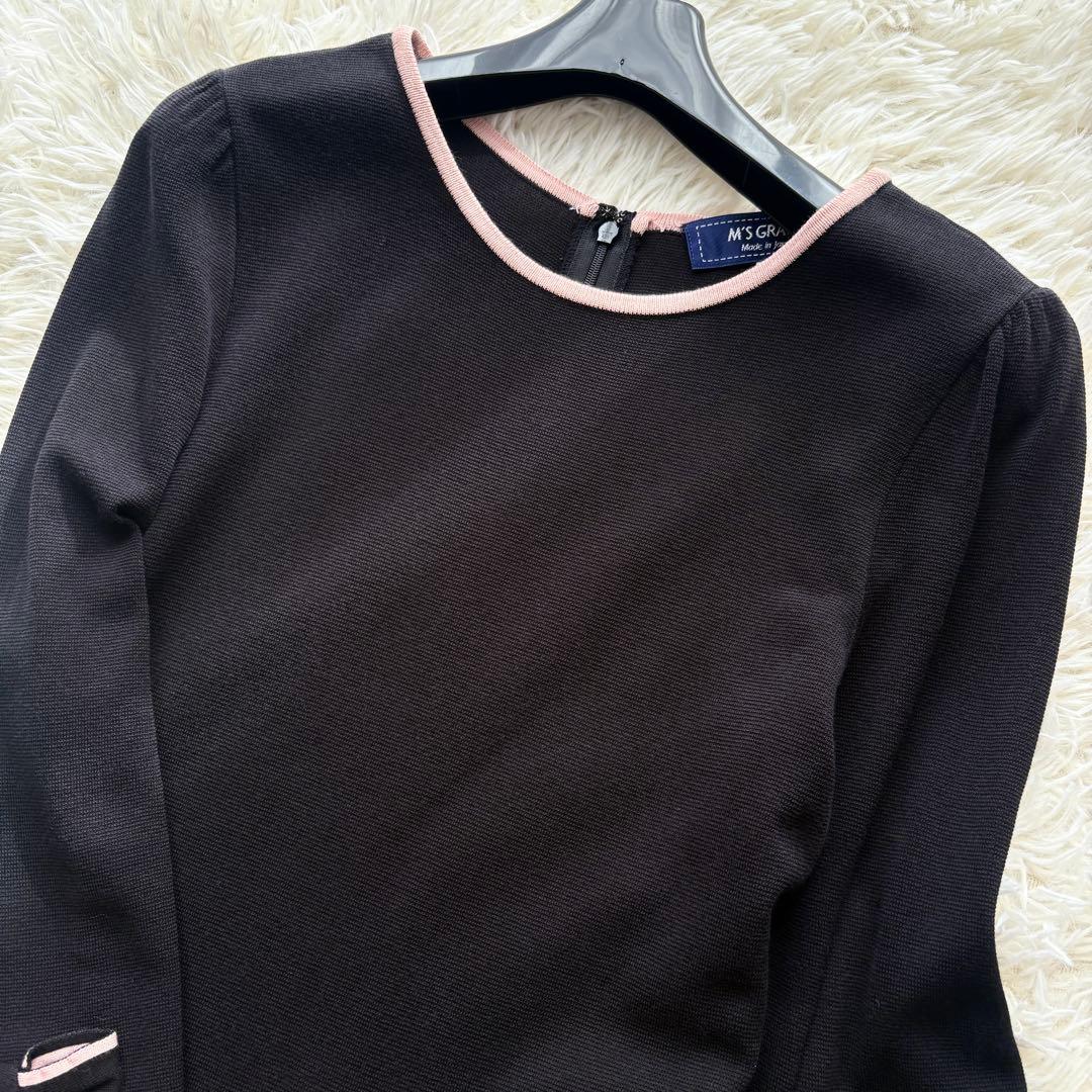 40サイズ　リボン　ジャガード　エムズグレイシー　ドッキング　ワンピース