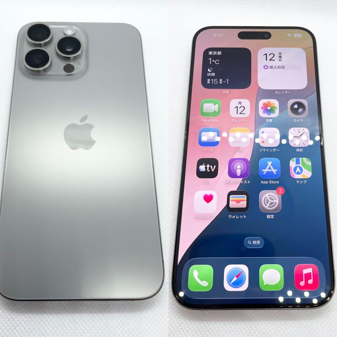 iPhone 15 Pro Max 256GB バッテリー容量100%