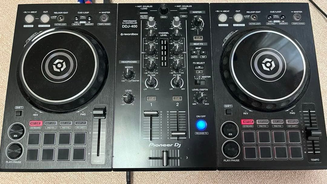 Pioneer DDJ-400 ケーブル、ヘッドホンスピーカー付き