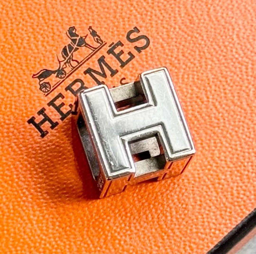 HERMESカージュドアッシュ Hキューブ ネックレス レディース シルバー 銀