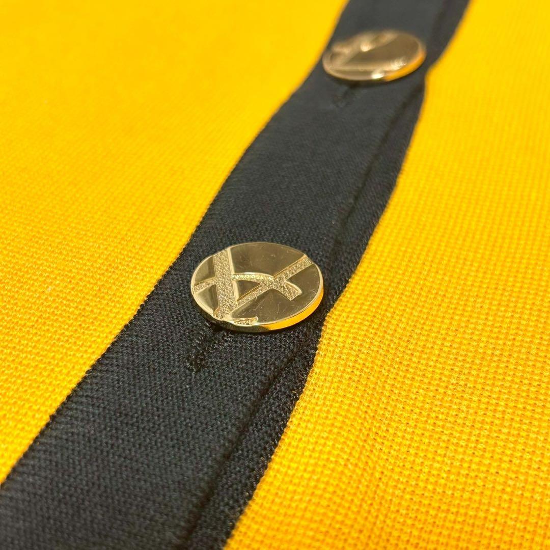 ★美品★イヴサンローラン　ワンピース　M カサンドラロゴ　金ボタン　バイカラー