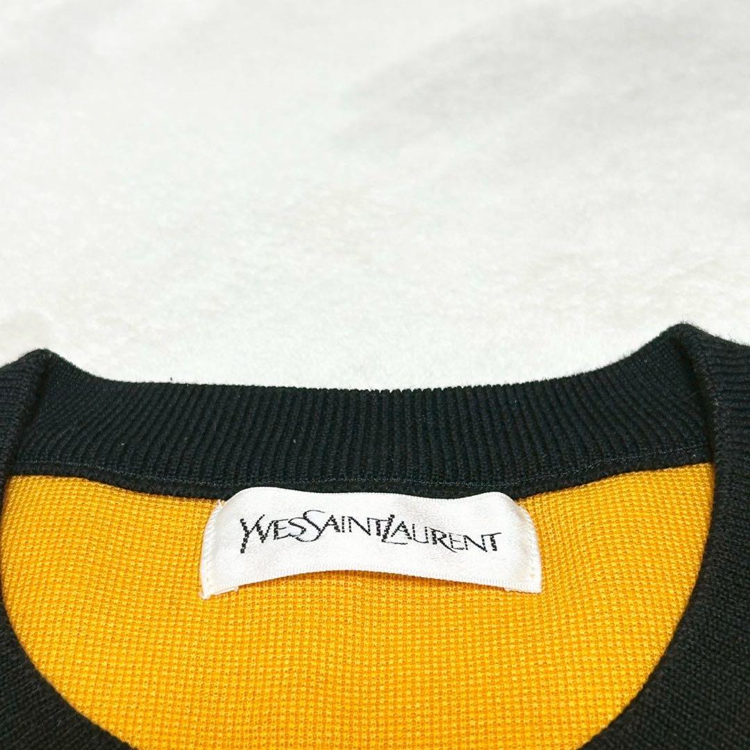 ★美品★イヴサンローラン　ワンピース　M カサンドラロゴ　金ボタン　バイカラー