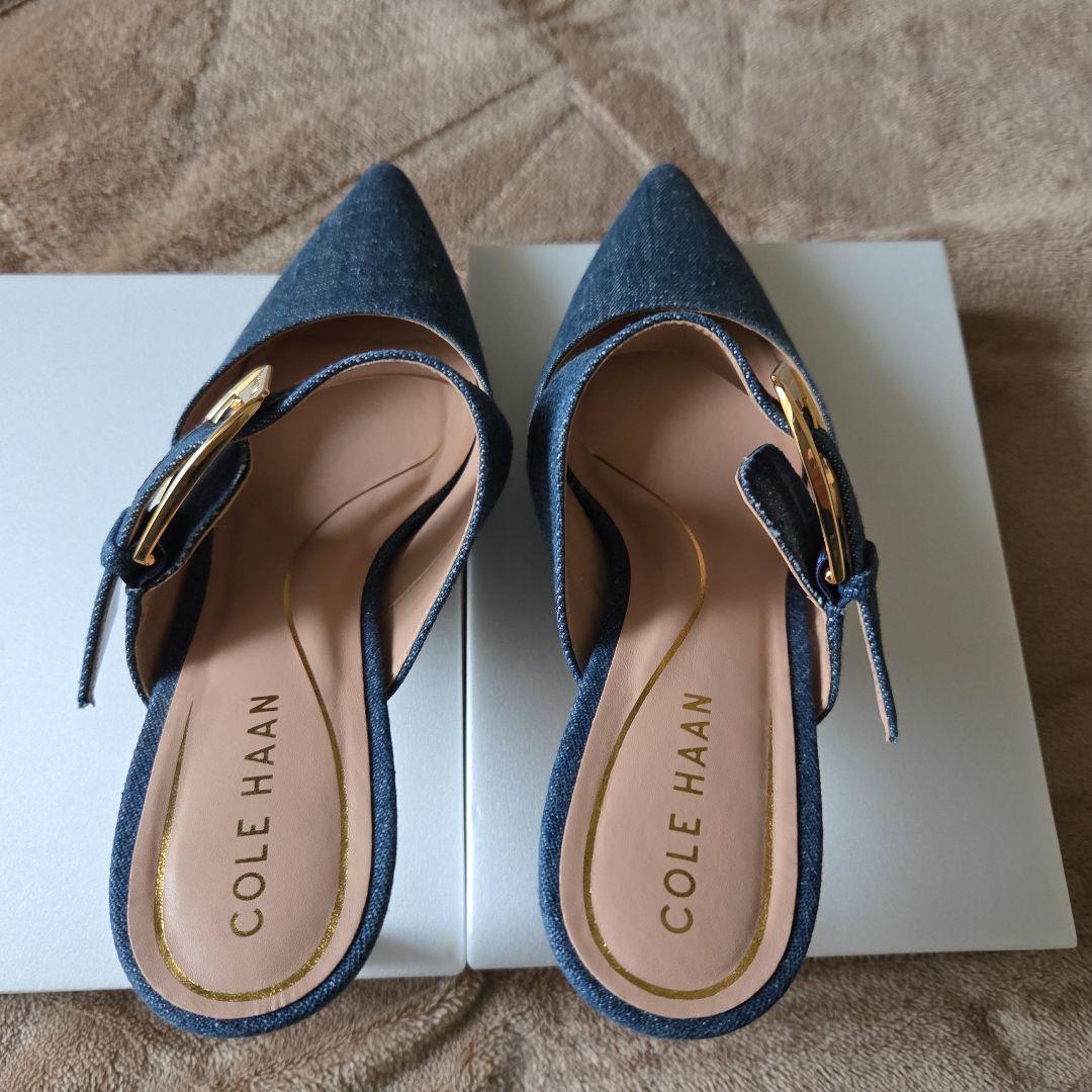 COLE HAAN デニム ポインテッドトゥミュール 6 1/2b