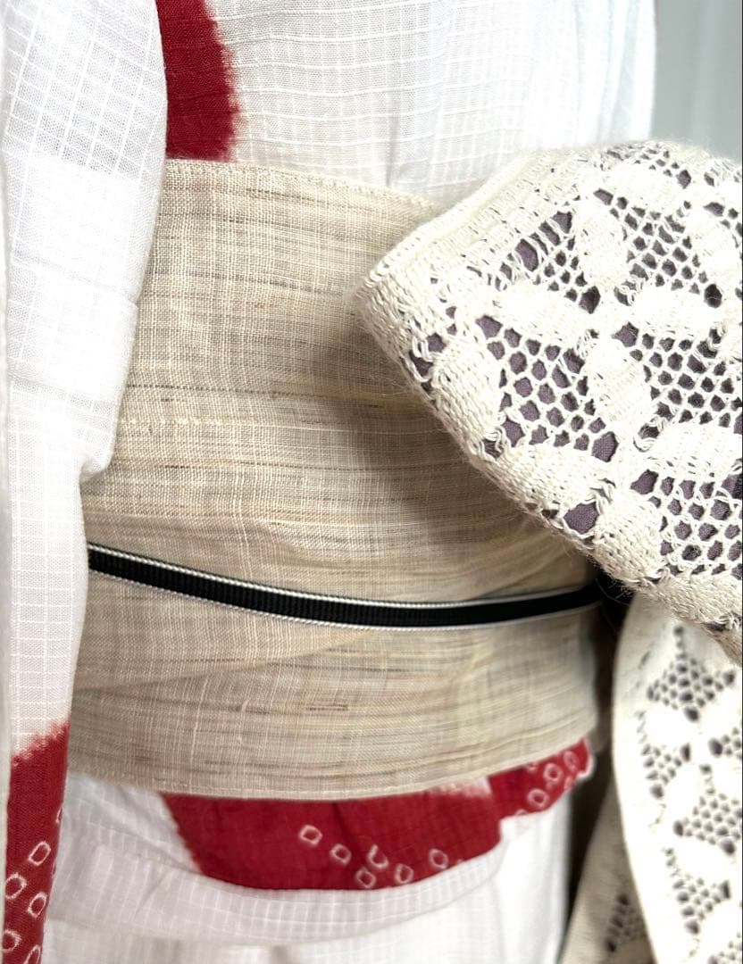 kikiさま専用 有松絞り浴衣・本麻帯・帯留3点セット