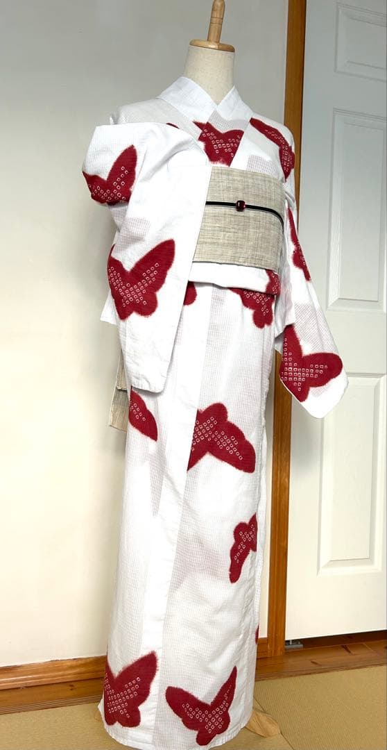 kikiさま専用 有松絞り浴衣・本麻帯・帯留3点セット