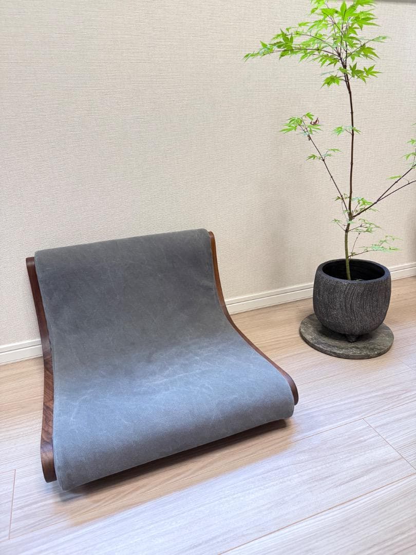 【mm】広松木工 COTTA チェア ダークグレー×オレンジ2組セット