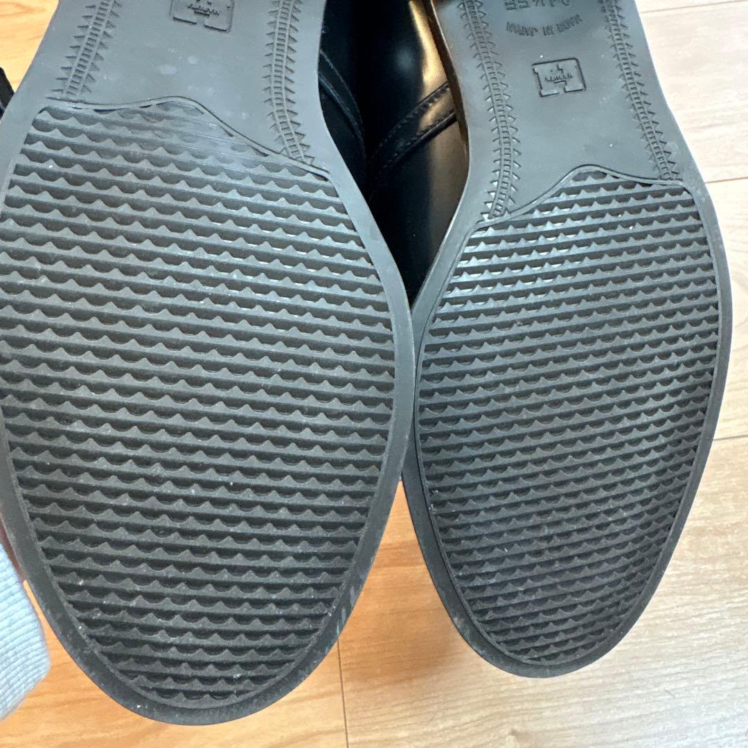 HARUTA ブラック ローファー ストラップ付き