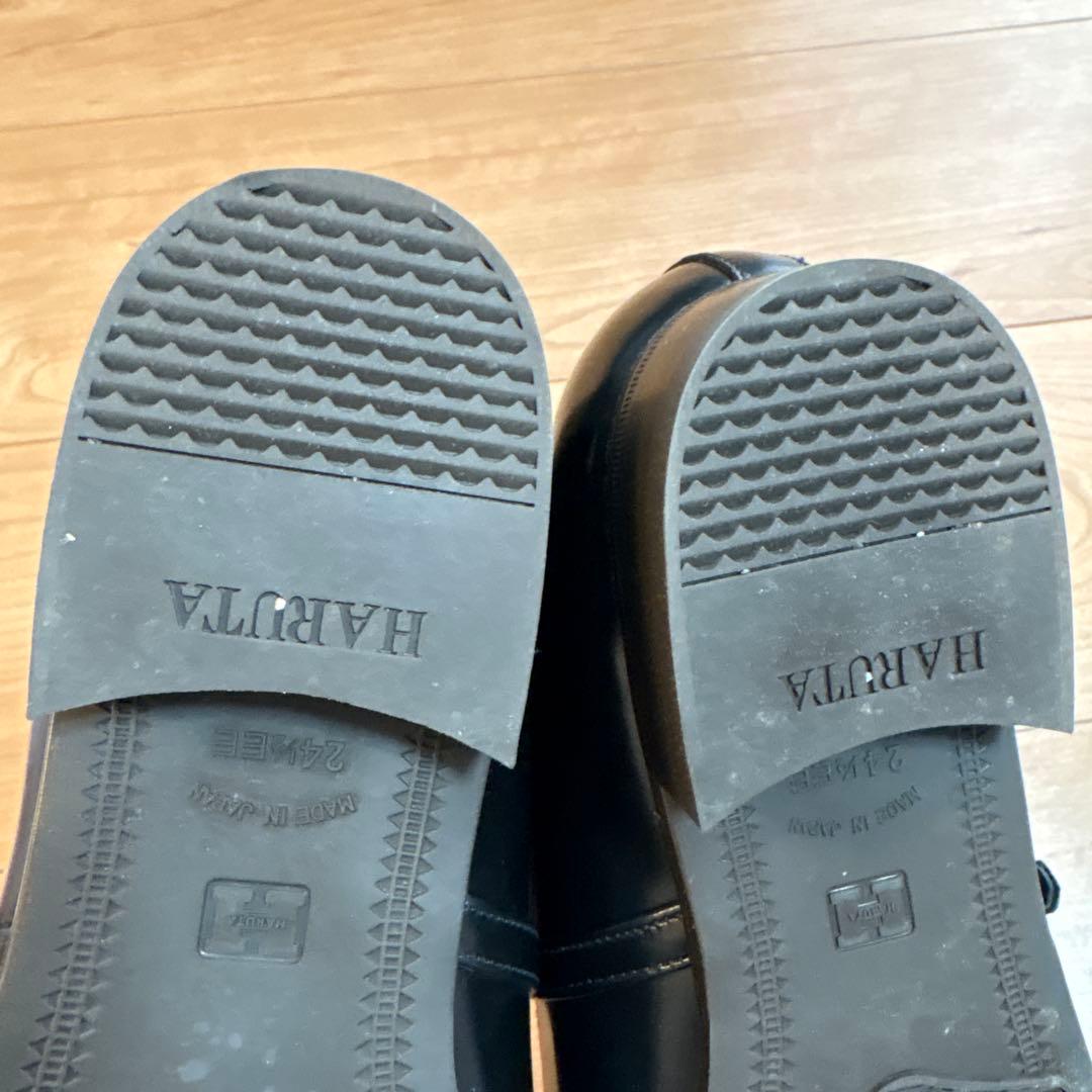 HARUTA ブラック ローファー ストラップ付き