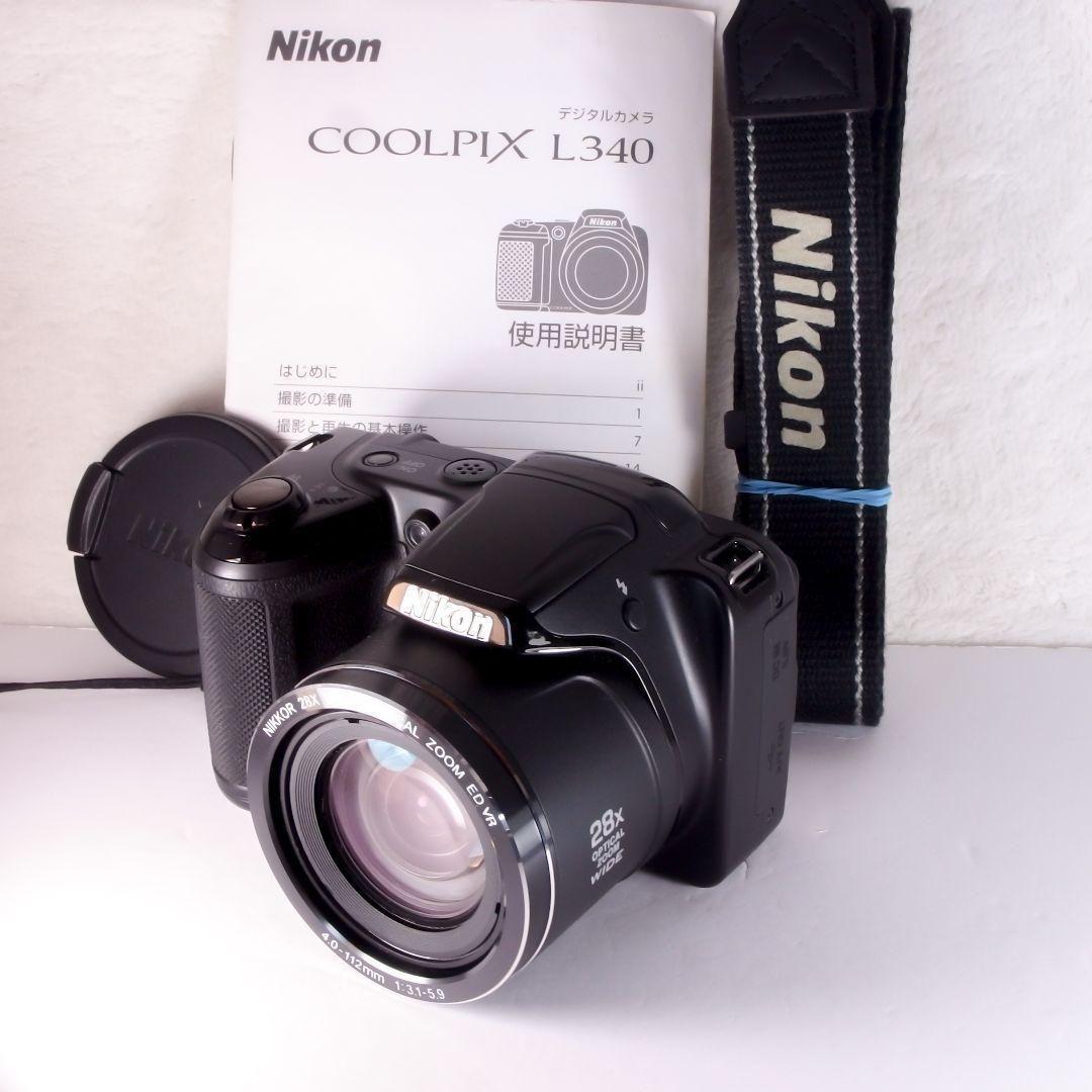 極上完動美品 Nikon ニコン COOLPIX L340 専用ストラップ 説明