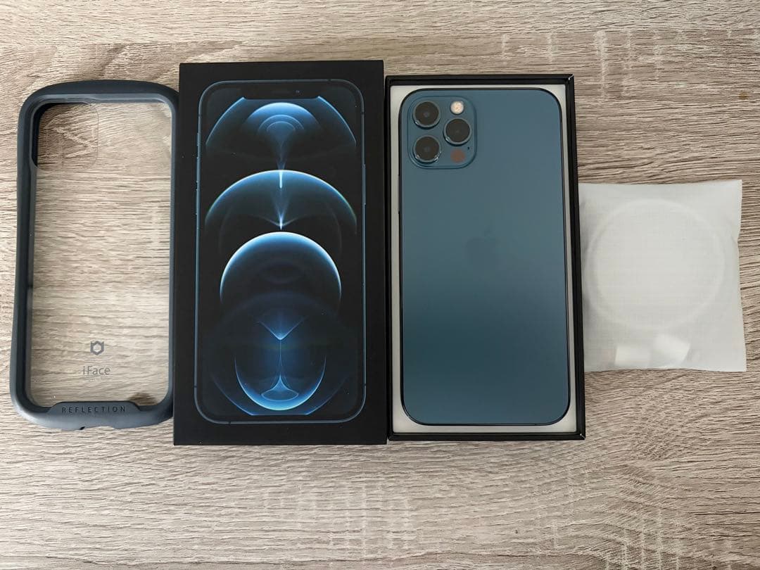 iPhone 12 Pro 128GB パシフィックブルーiFaceケース付き