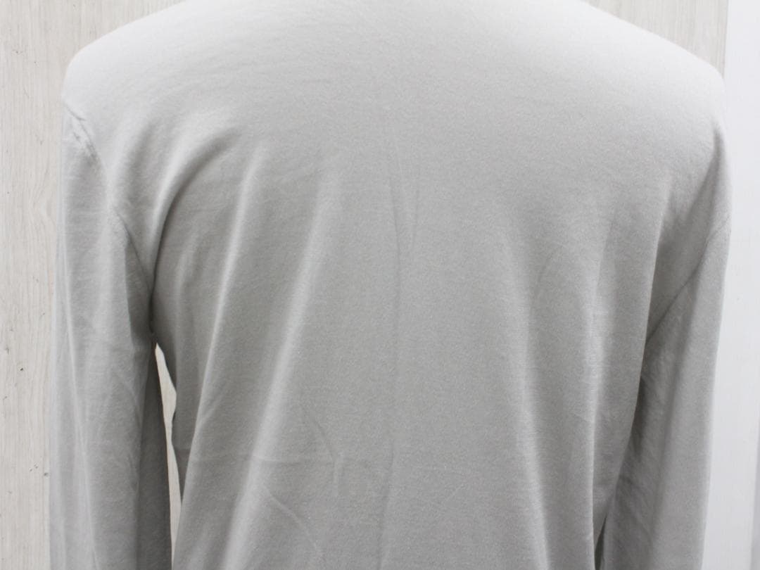 ▲HERMES エルメス クルーネックニットセーター コットン ライトグレー