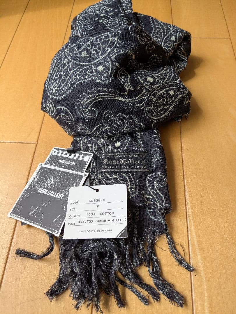 Rude Gallery ペイズリー柄ストール ブラック