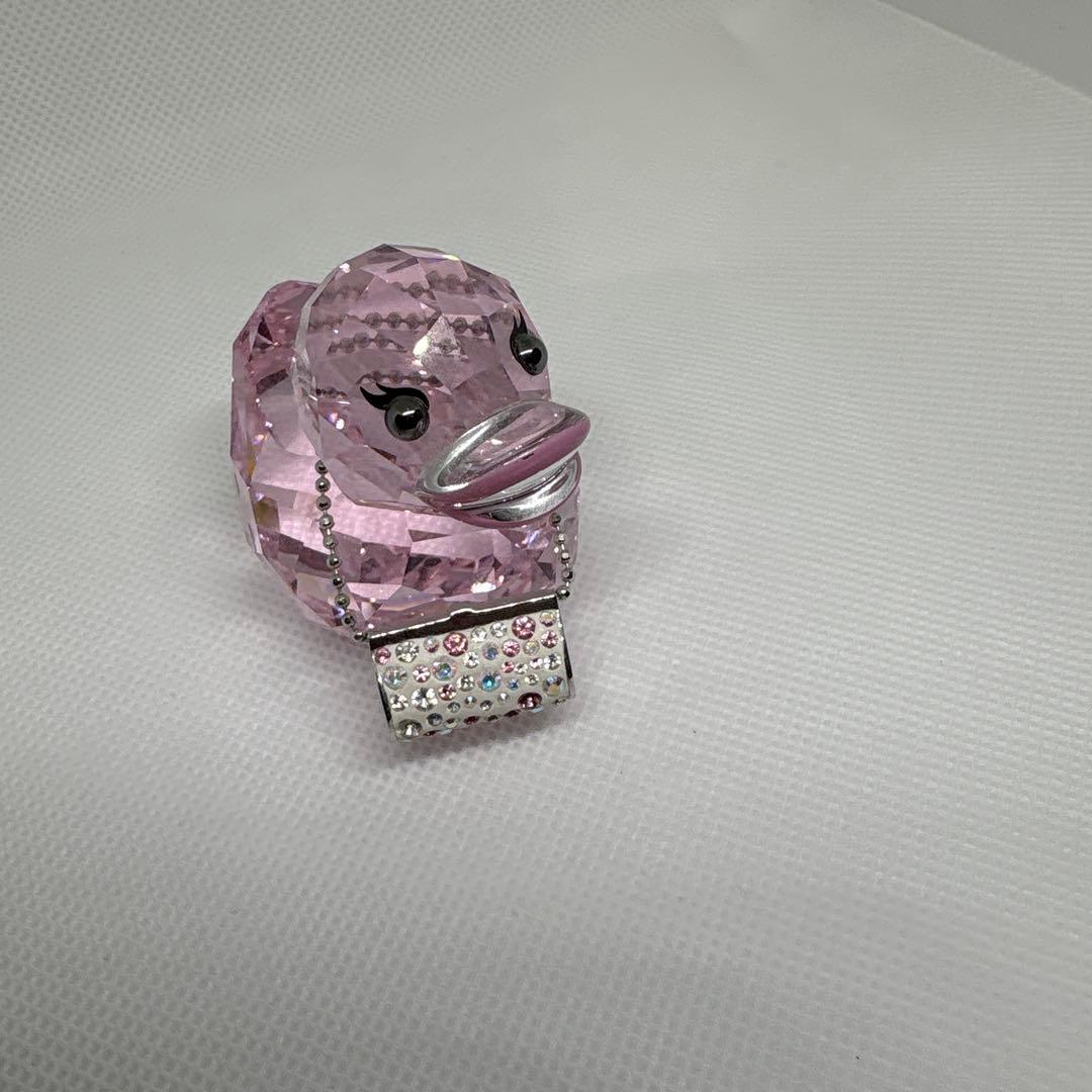 スワロフスキー クリスタル ピンク アヒル 置物 箱無し