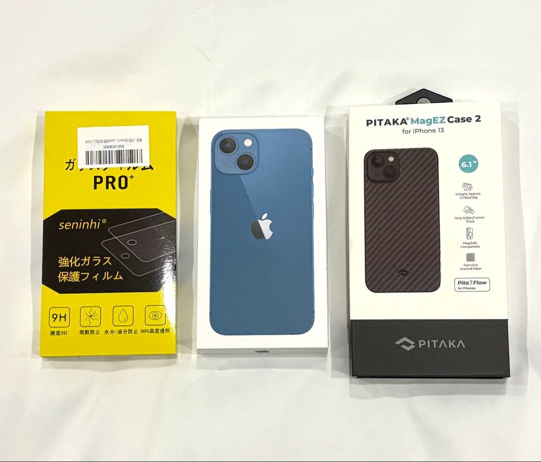 iPhone 13 512GB SIMフリー 箱あり PITAKAケースおまけ付