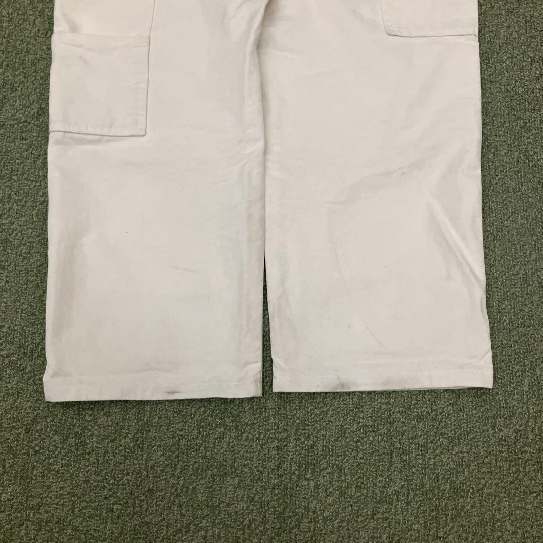 【良個体】00s Dickies ダブルニー 白 ペインターパンツ ボロ ペンキ