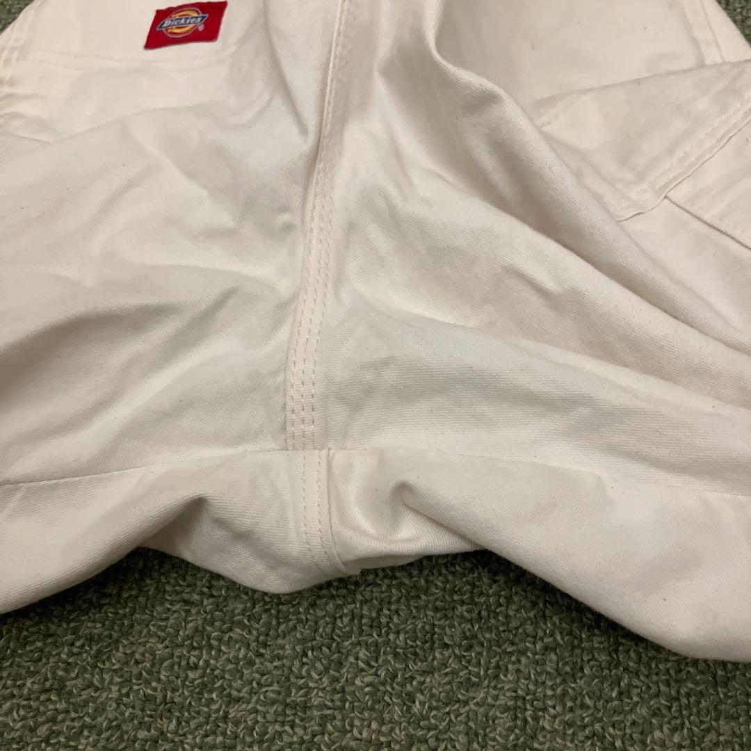 【良個体】00s Dickies ダブルニー 白 ペインターパンツ ボロ ペンキ