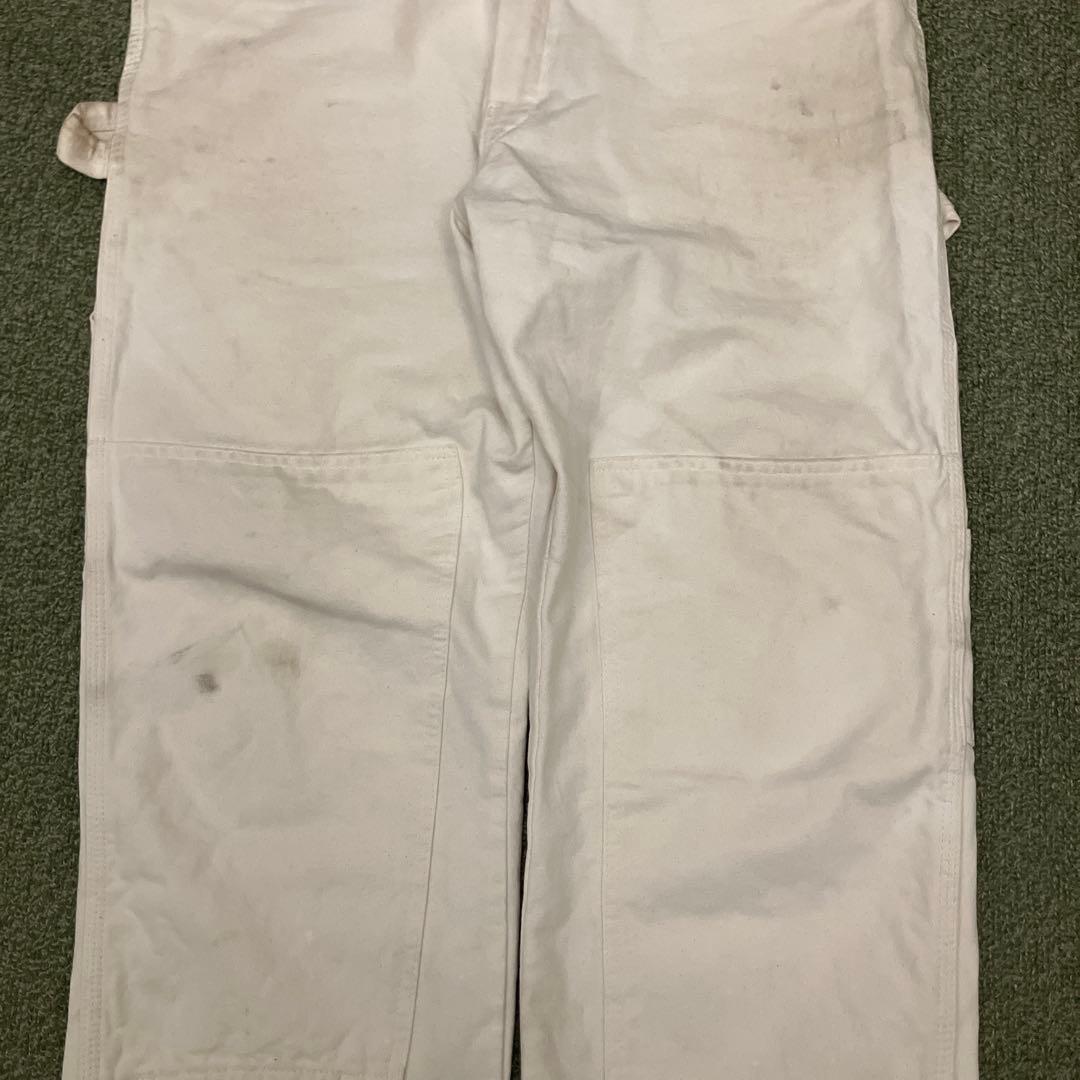 【良個体】00s Dickies ダブルニー 白 ペインターパンツ ボロ ペンキ