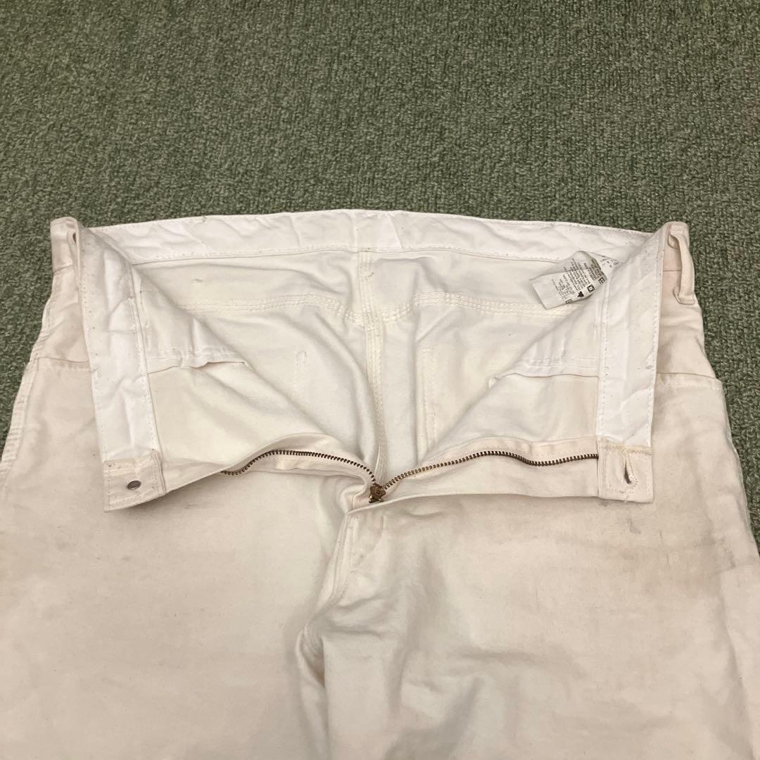 【良個体】00s Dickies ダブルニー 白 ペインターパンツ ボロ ペンキ
