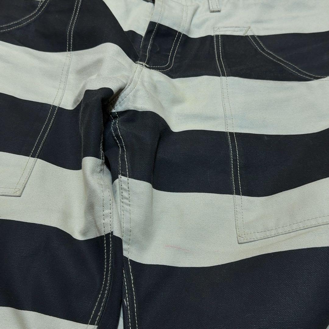 【古着】ロードランナー　プリズナーパンツ　囚人パンツ　ボーダー　ブラック　黒