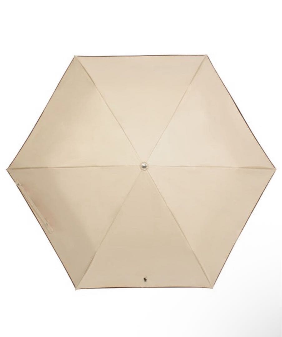 新品 ポロラルフローレン　折りたたみ　日傘 ベージュ ワンポイント　晴雨兼用