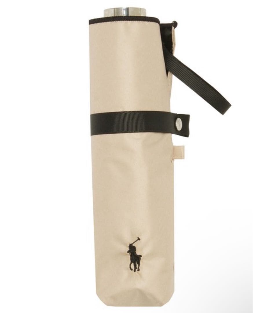 新品 ポロラルフローレン　折りたたみ　日傘 ベージュ ワンポイント　晴雨兼用