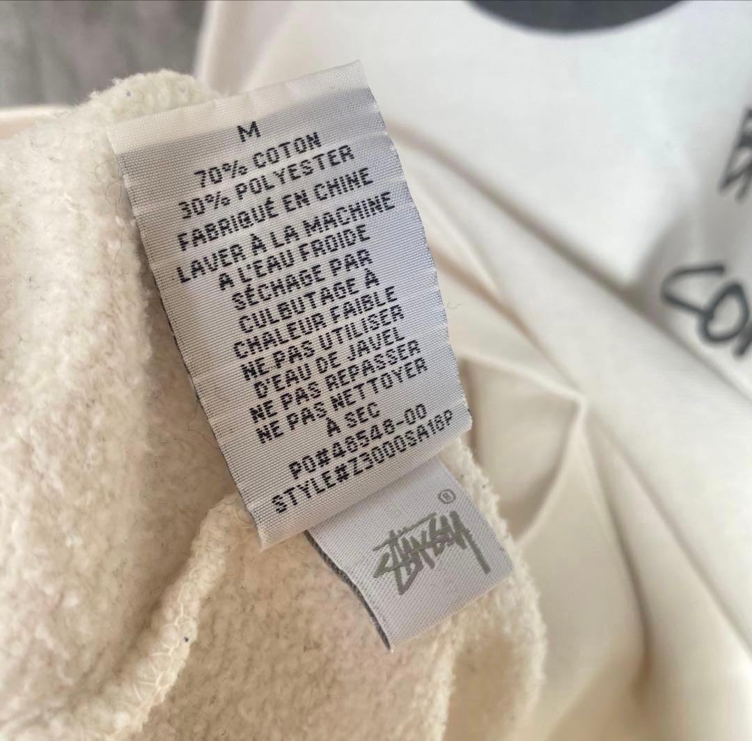 STUSSY ワールドツアー スウェット M ホワイト 定番 ゆるだぼ