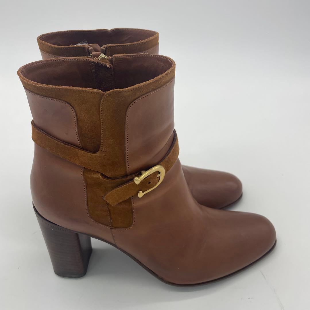 SARTORE ブーツ レザー スエード バックル ヒール 高級 サイドジップ