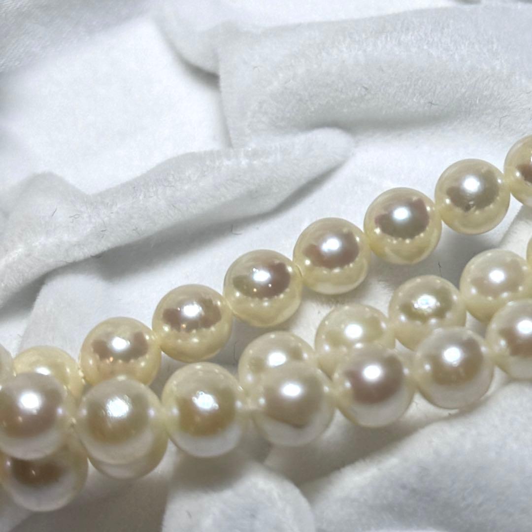 希少✨3連 アコヤ真珠 約6.0-6.5mm パールネックレス シルバー金具