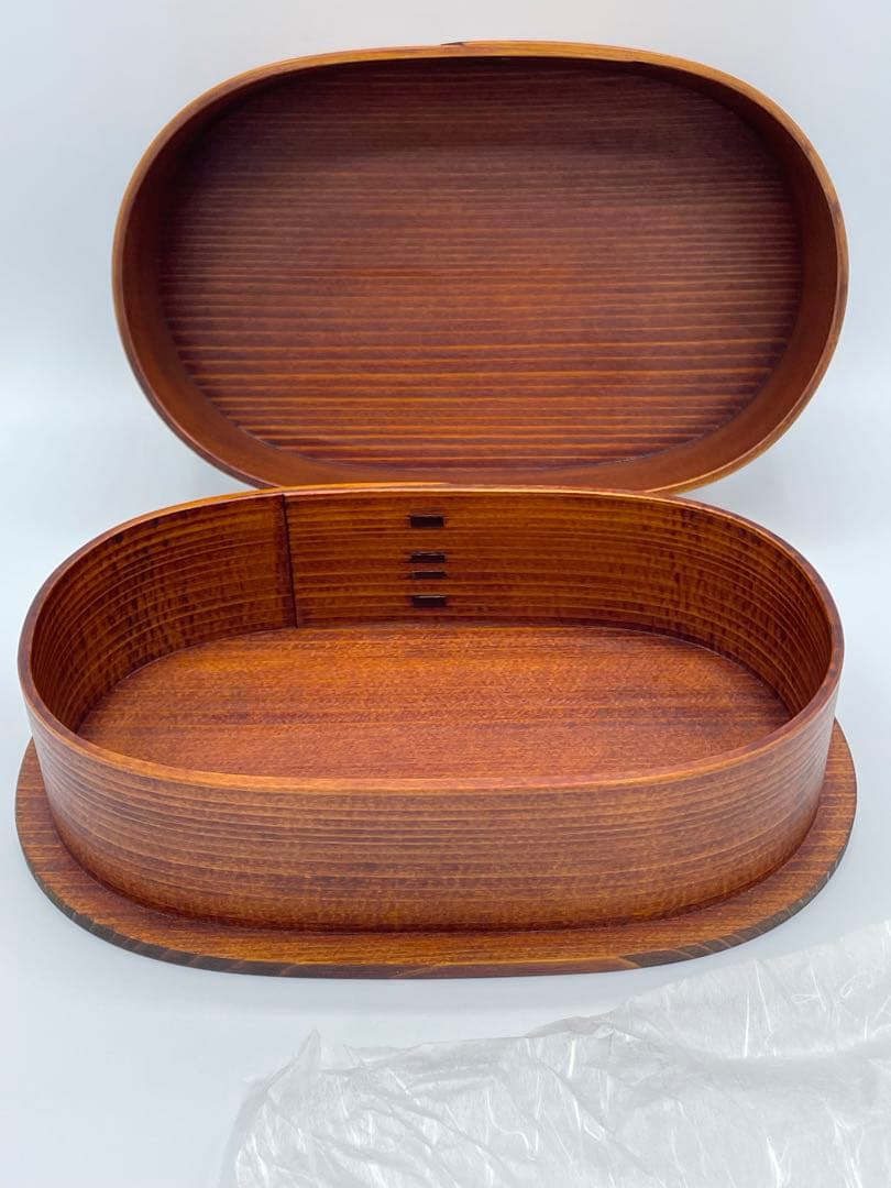 新品未使用 大館工芸社 曲げわっぱ 小判弁当（大）ふき漆塗り