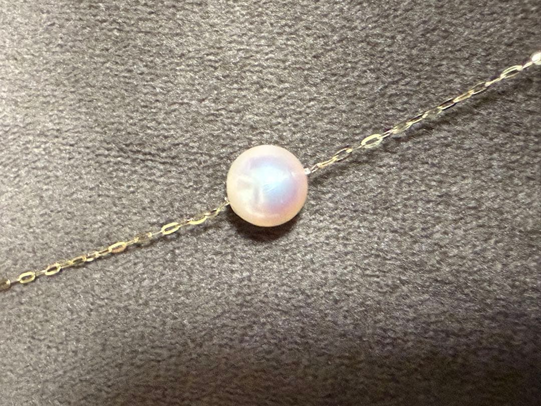 K18 パール 真珠 ステーション ネックレス 50cm