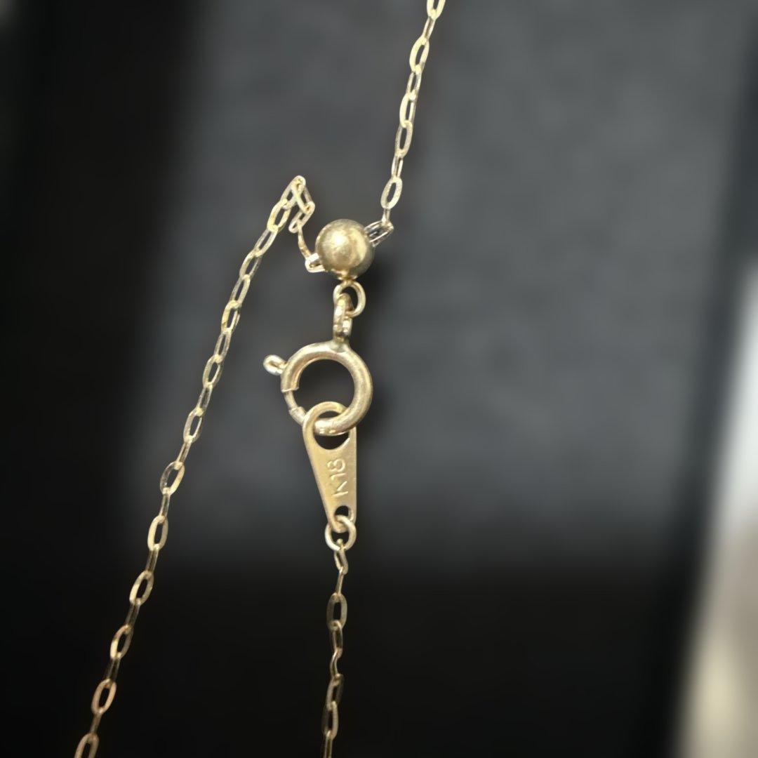 K18 パール 真珠 ステーション ネックレス 50cm