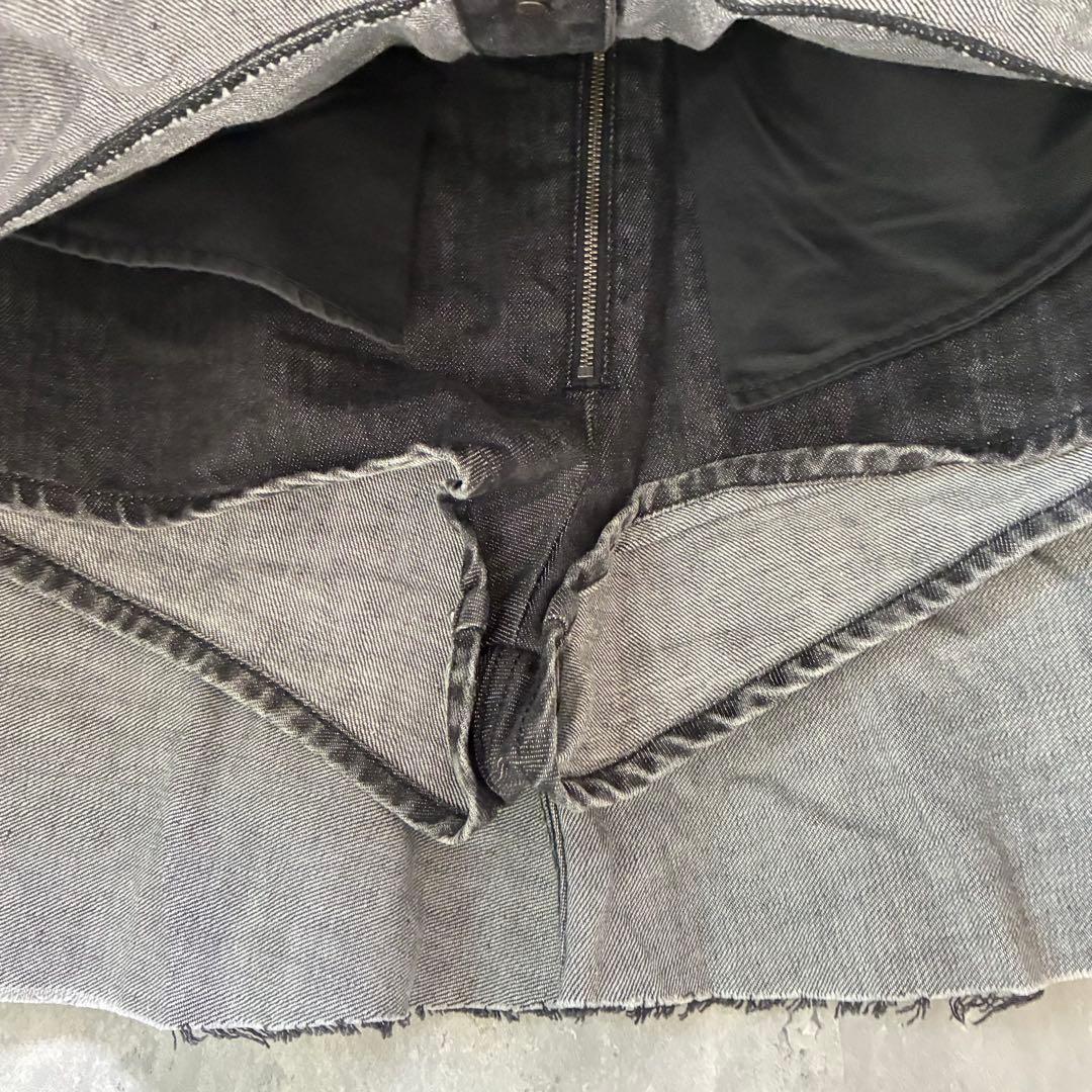 DIESEL フレアデニムミニスカート 26 ブラック インパン付 ショーパン