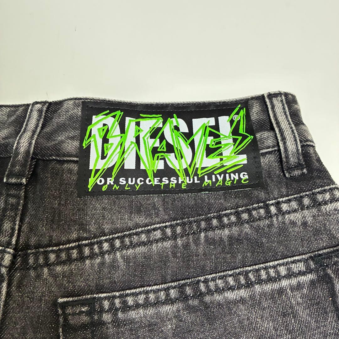 DIESEL フレアデニムミニスカート 26 ブラック インパン付 ショーパン