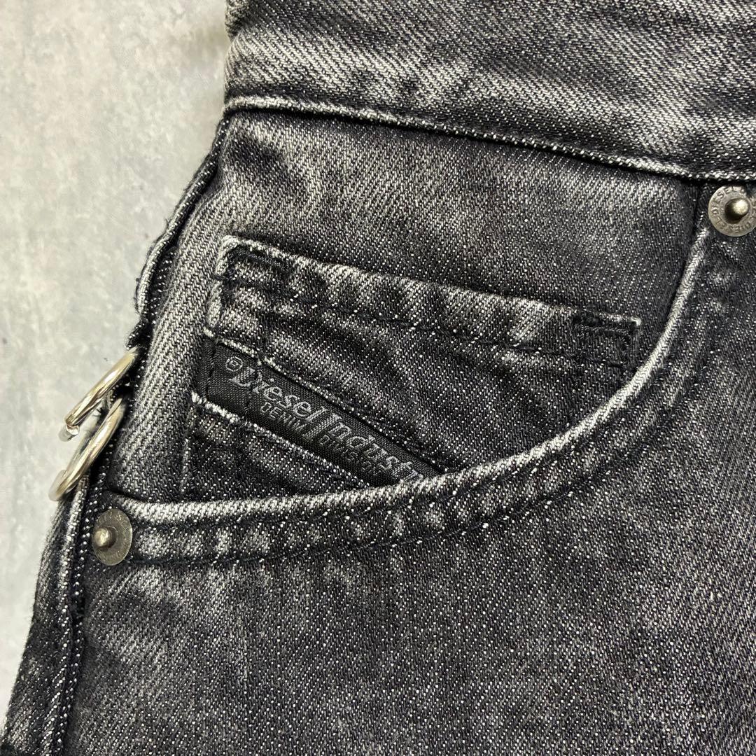 DIESEL フレアデニムミニスカート 26 ブラック インパン付 ショーパン