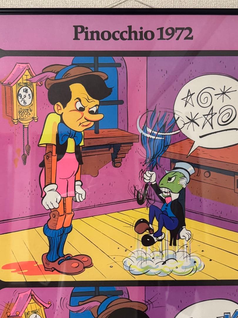 1972年　ビンテージ　ブラックライトポスター　ピノキオ　パロディー　ディズニー