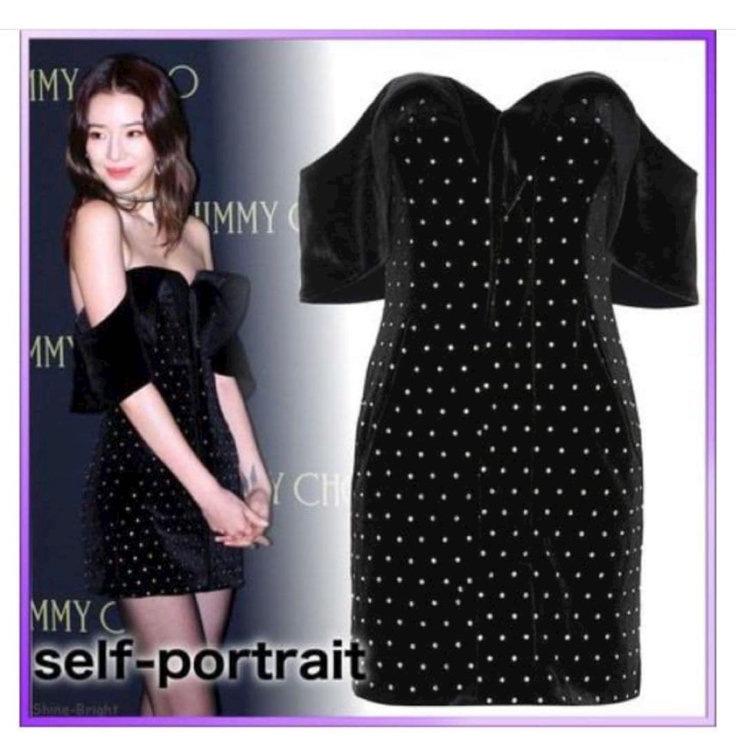 セルフポートレート self-portrait クリスタル ミニ ワンピース