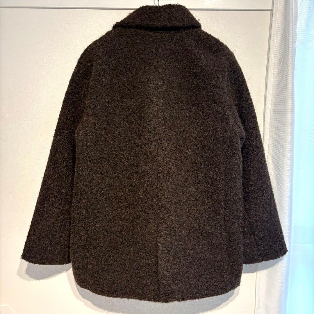 【完売品】ZARA ブークレダブルブレストミディ丈コート Mサイズ　新品タグつき