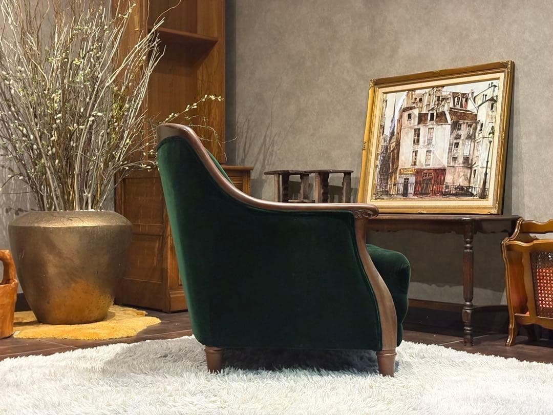 maruni マルニ木工　一人掛けソファ　ボタンダウン　ファブリック　IG