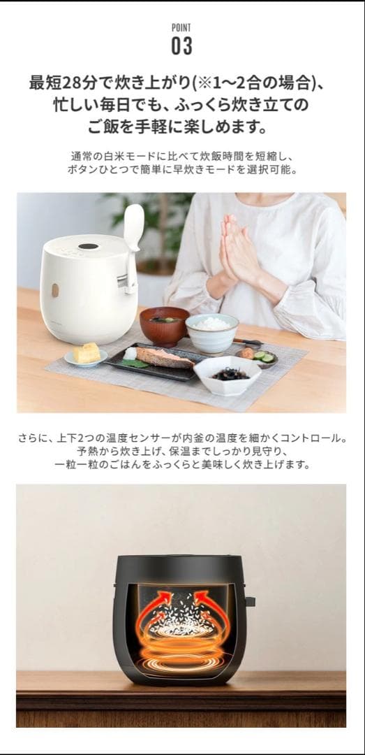 炊飯器 3合炊き 4合炊き 低温調理 早炊き マイコン おしゃれ 多機能 保温