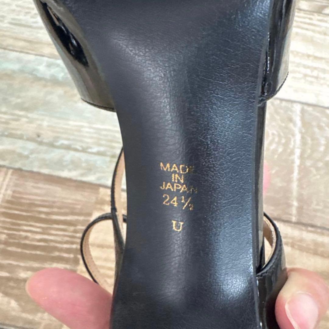 DIANA ブラック ストラップサンダル 高ヒール