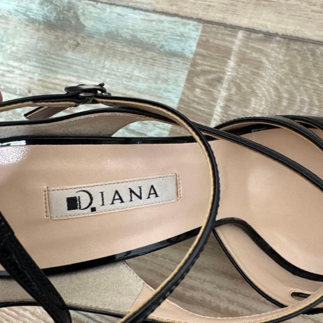 DIANA ブラック ストラップサンダル 高ヒール