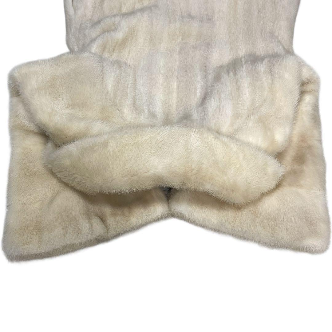 総丈108cm　パールミンク　ロング丈　ファーコート　Lサイズ相当　なめし柔らか