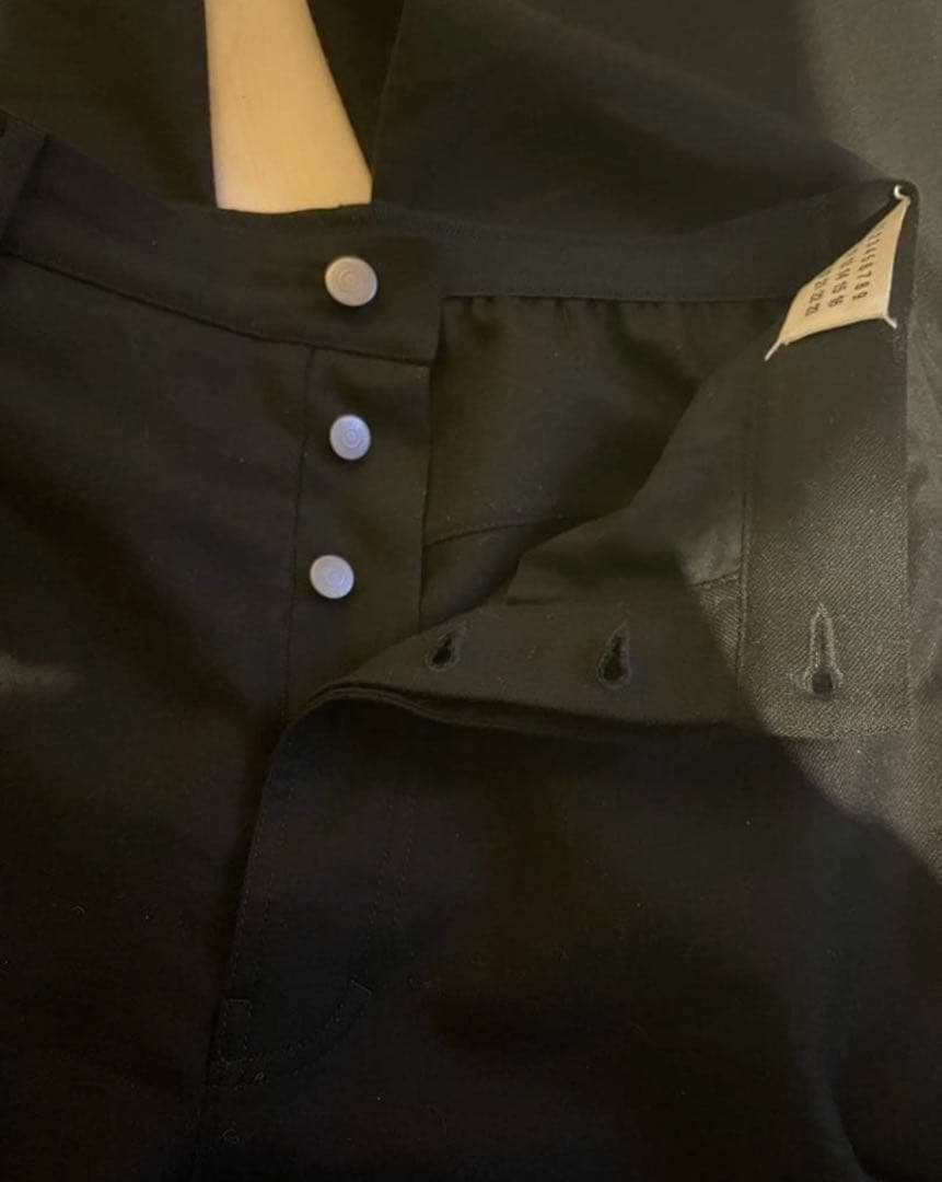 Maison Margiela ウール ワイドスラックス ブラック